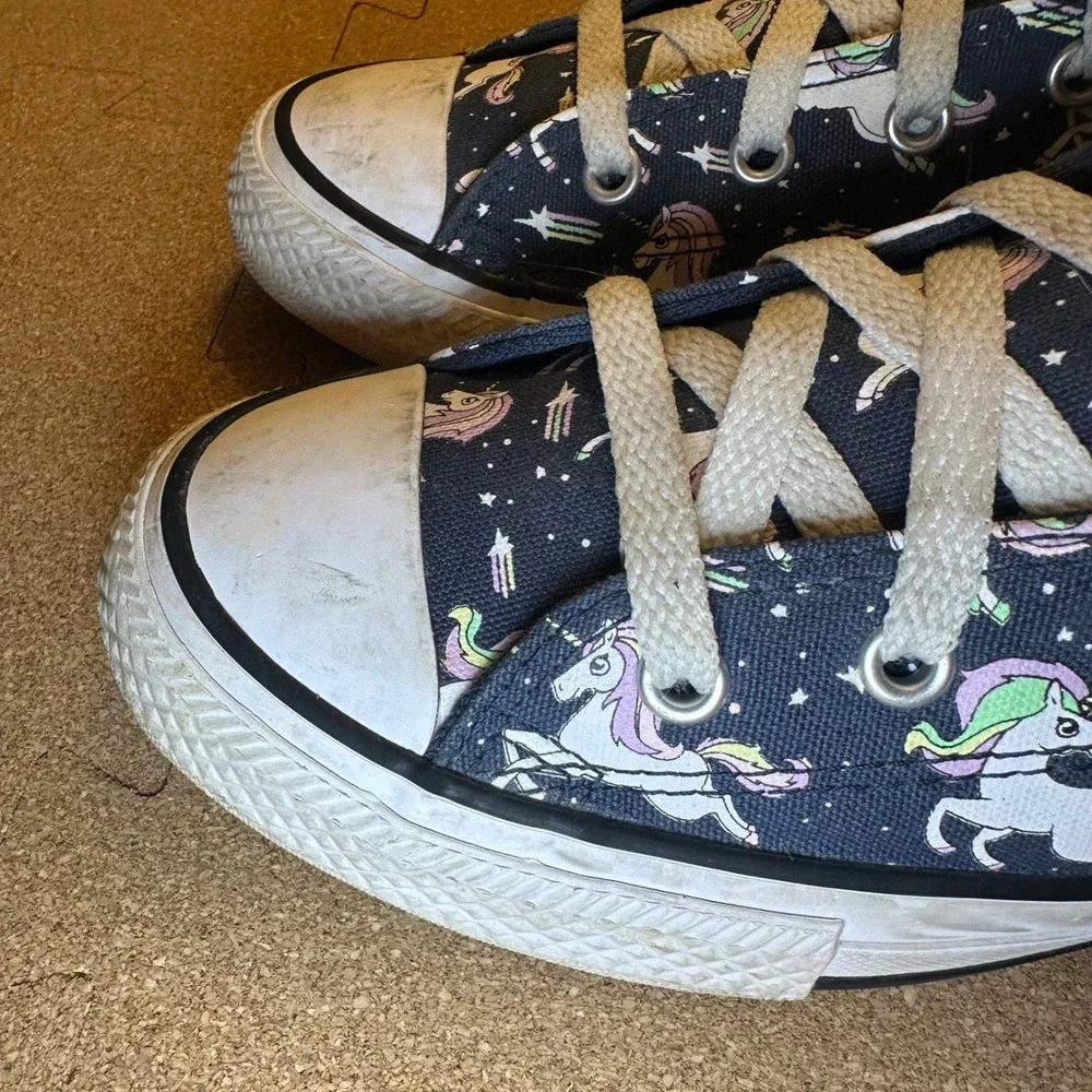 Converse Chuck Taylor All Star High Top Unicorn Navy Blue Kids Shoes 5 666201C